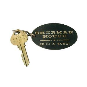 Vintage Sherman House Chicago Hotel Key & Fob Original